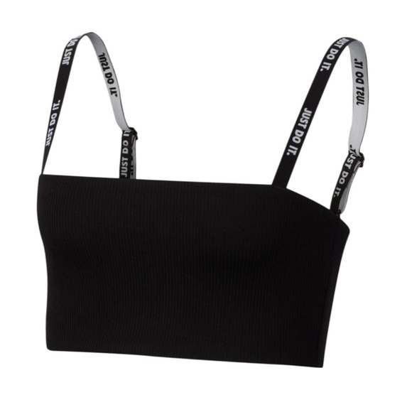 Nike JDI Cropped Rib Top Black - Picture 1 of 12